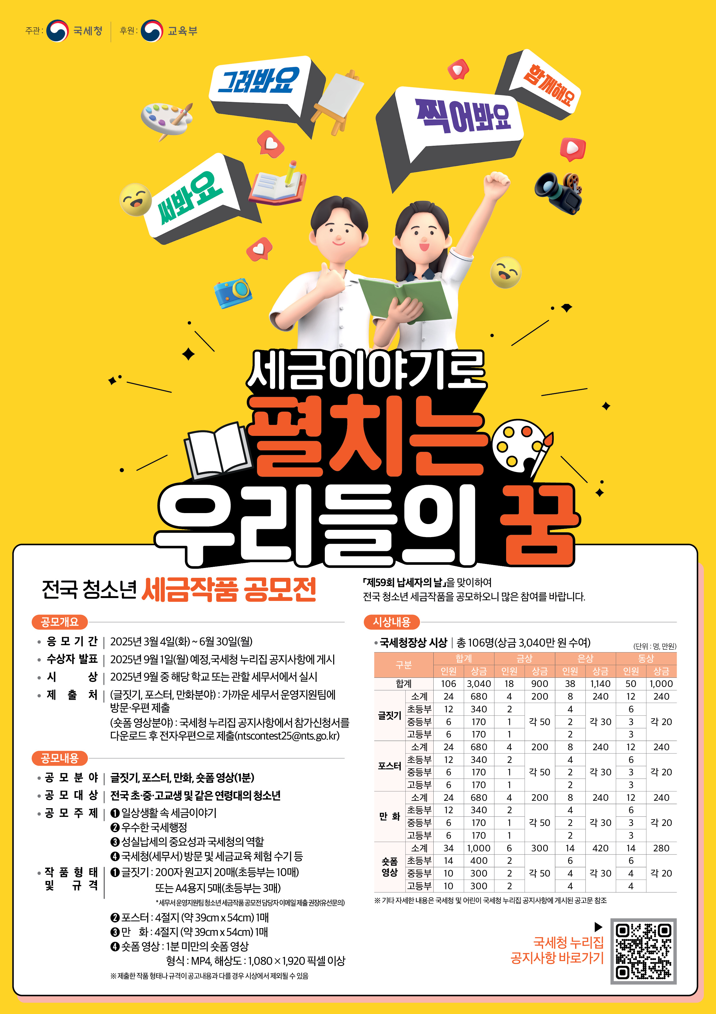 국세청 청소년 세금작품 공모전 수상작 전시회