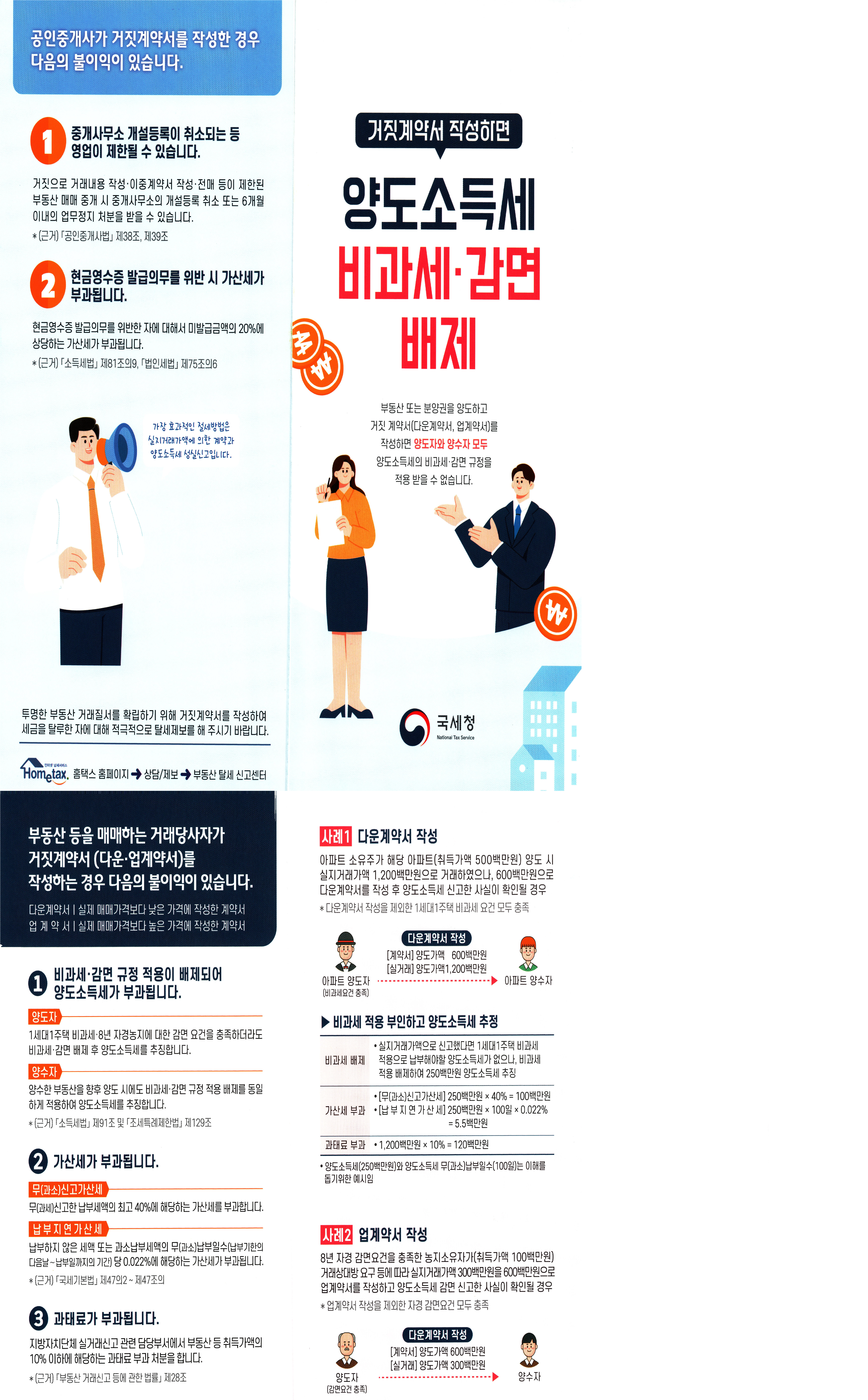 양도소득세 거짓계약서 작성 방지 안내.png